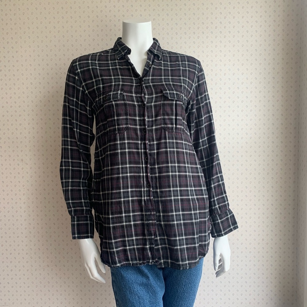 Rag And Bone Oversized Plaid Button Down Tunic To… - image 1